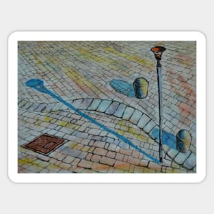 Watercolor Sketch - Piazzetta Under my Balcony I. Milan, Italy Sticker